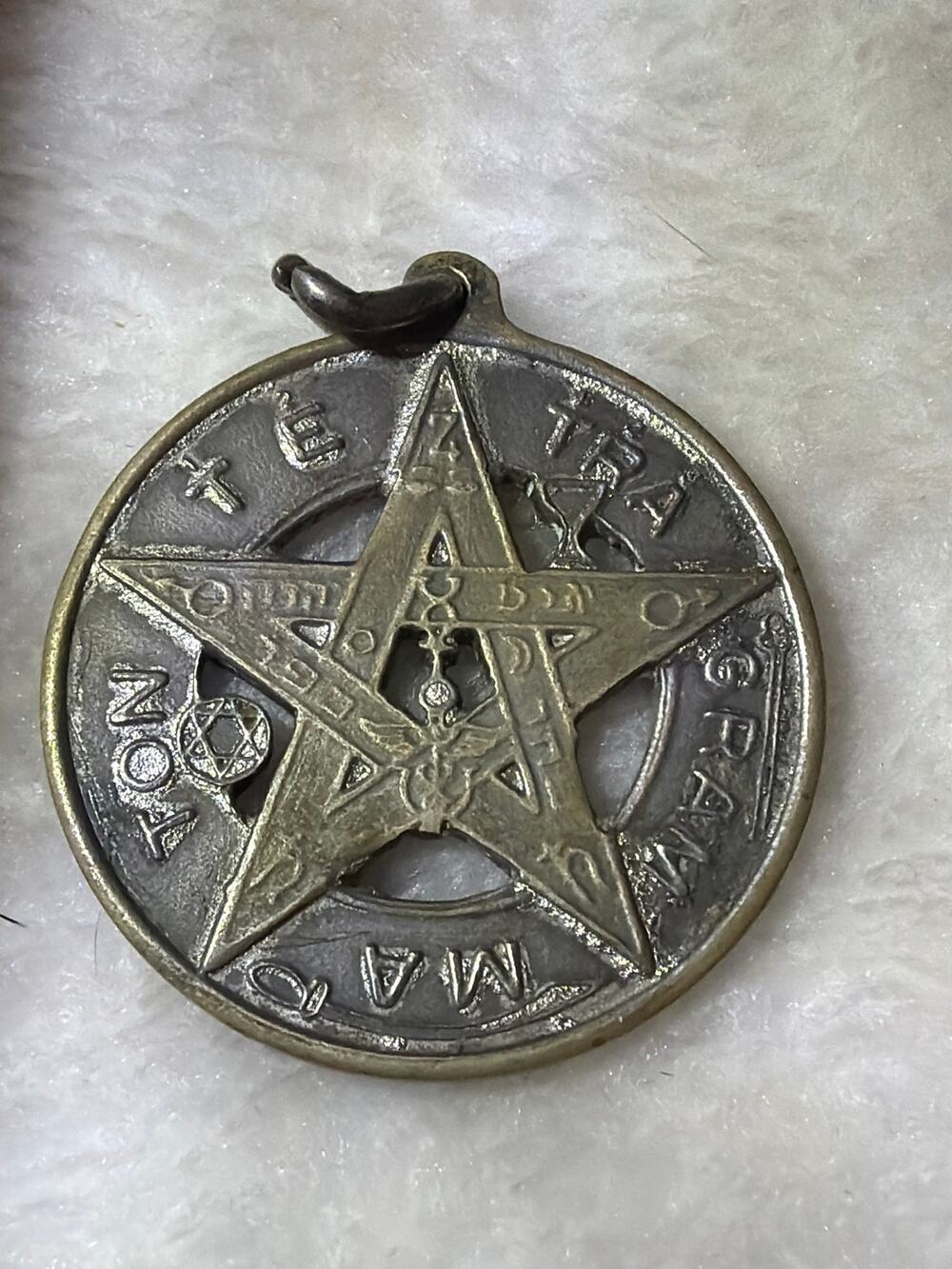 Vintage Tetragrammaton Pentagram Occult Talisman Amulet Pendant Esoteric Rare